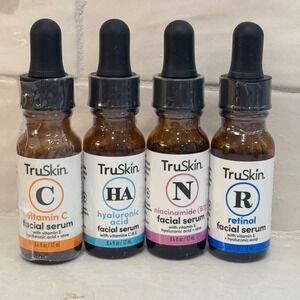 NEW TruSkin Vitamin C HA Niacinamide Retinol Facial Serum Set 4 x 12ml Travel
